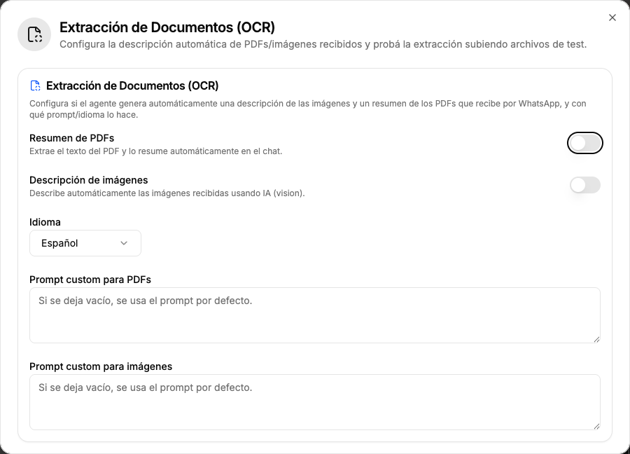 Extracción de documentos (OCR)