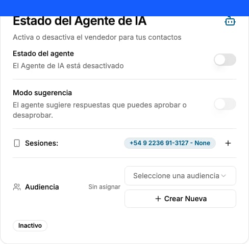 Agent status switch off