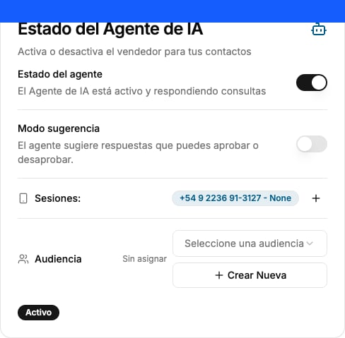 Agent status switch on