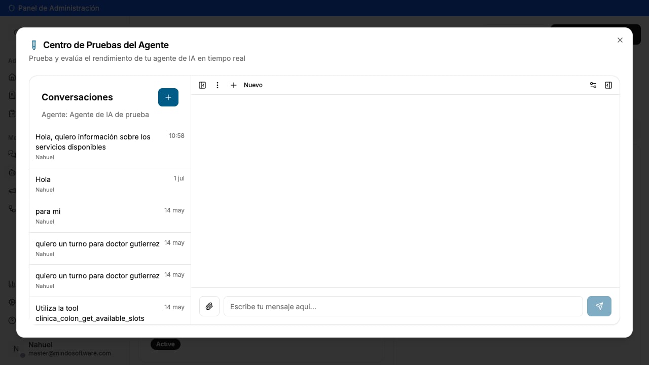 Empty chat with the text field Type your message here