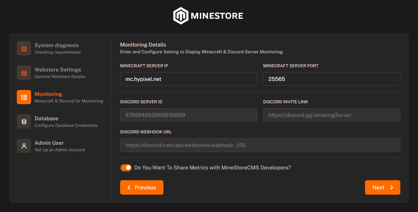 Step 3 - Monitoring Details