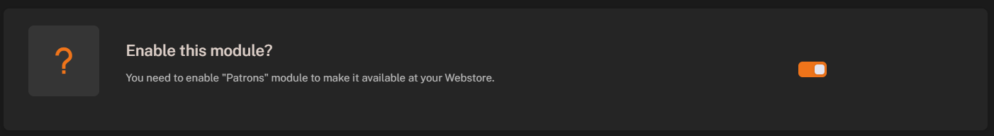 Enable Patrons Module