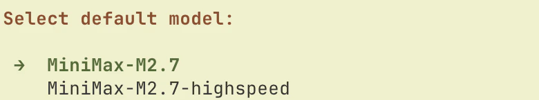选择 MiniMax-M2.7