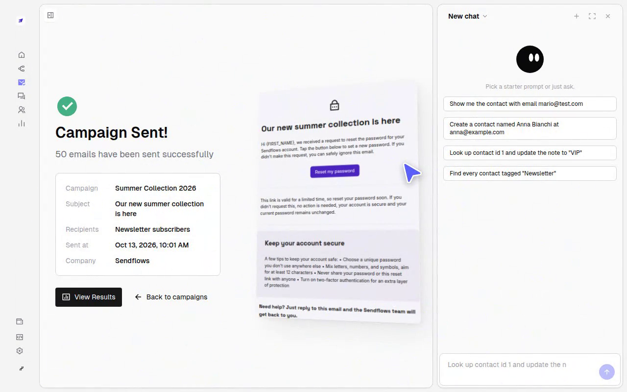 Campaign sent confirmation