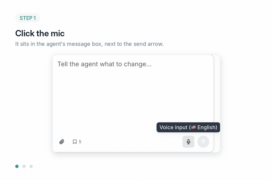 Voice Input Walkthrough Voice Input Walkthrough