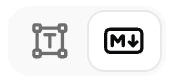 Bouton de bascule de mode dans la barre d'outils.
