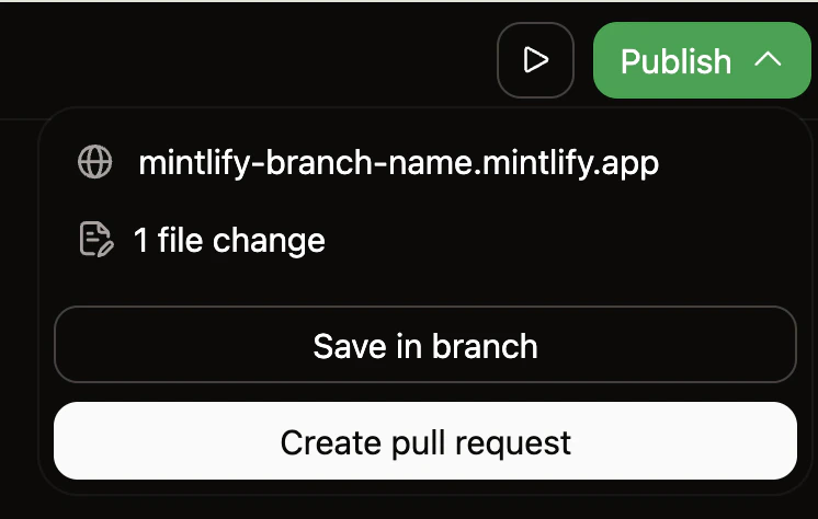 Share button in the editor toolbar