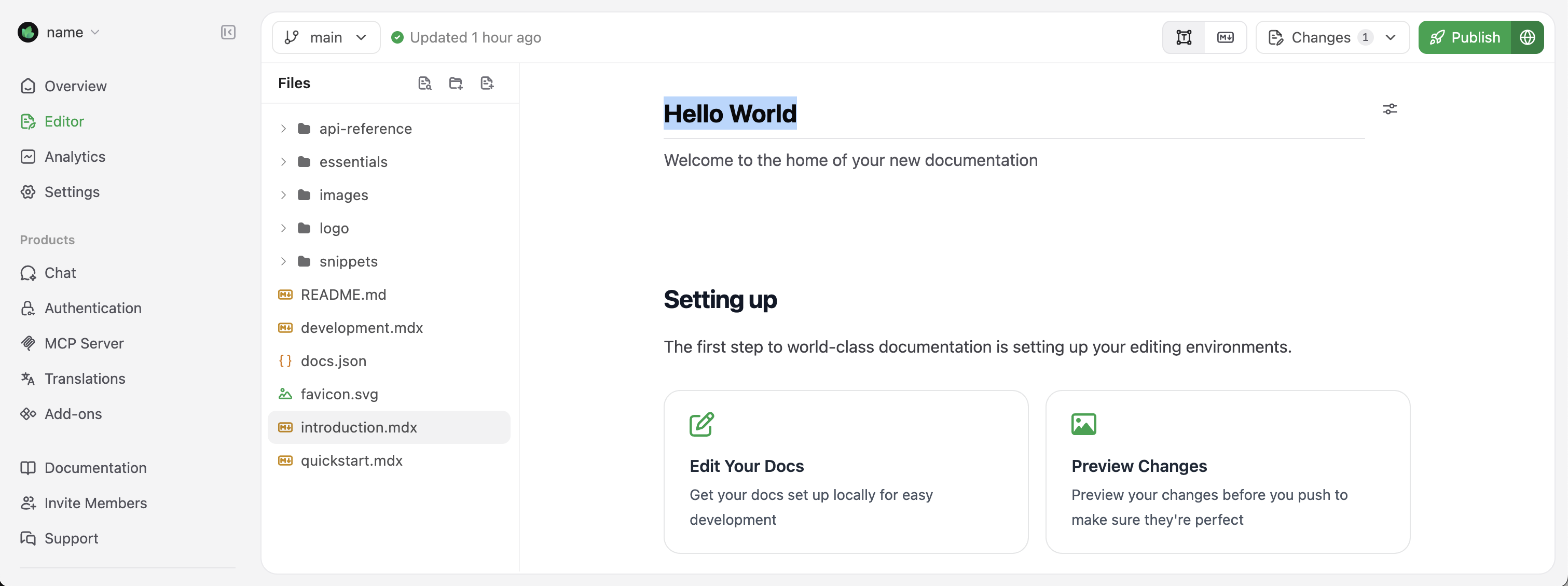 Editing in Web Editor