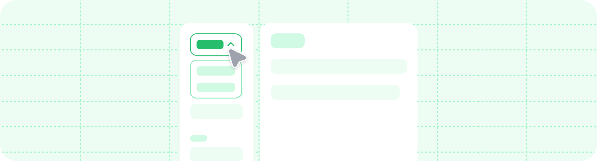 Decorative graphic of a dropdown navigation.