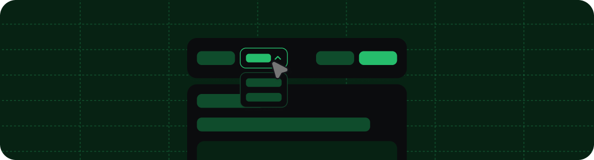 Decorative graphic of a version switcher.