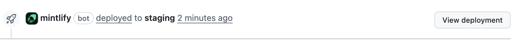 Link to view deployment in the pull request timeline