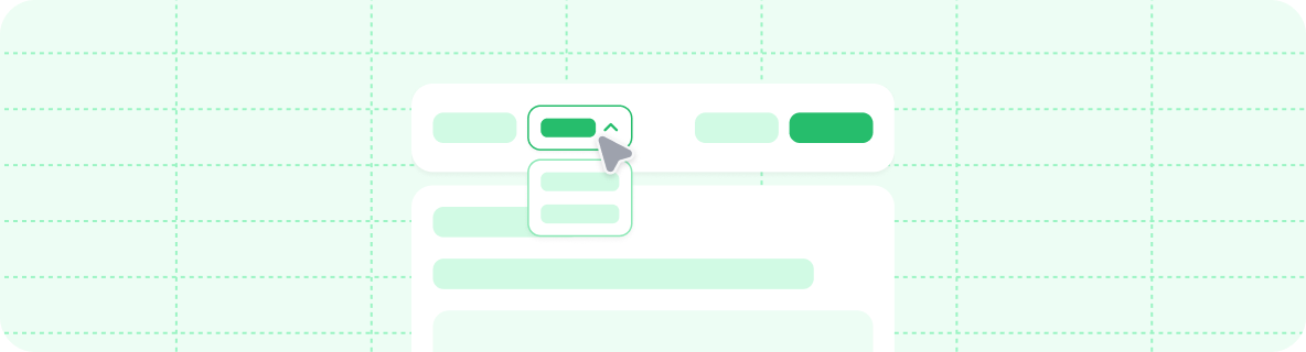 Decorative graphic of a version switcher.