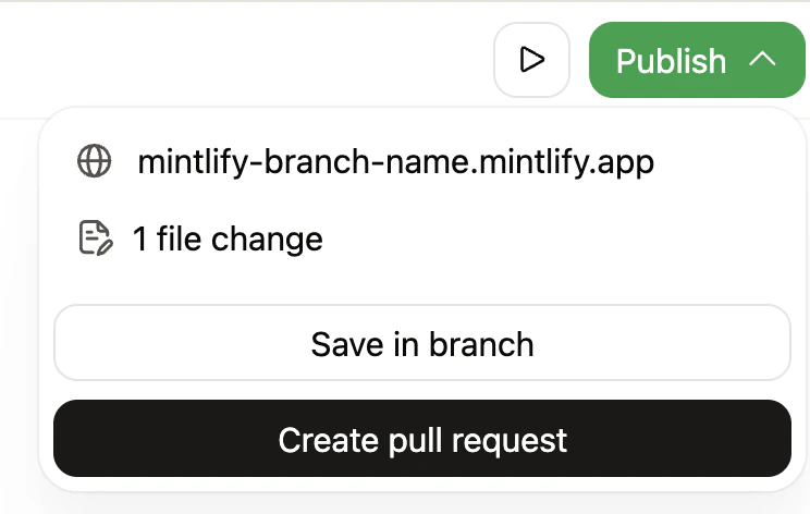 Share button in the editor toolbar
