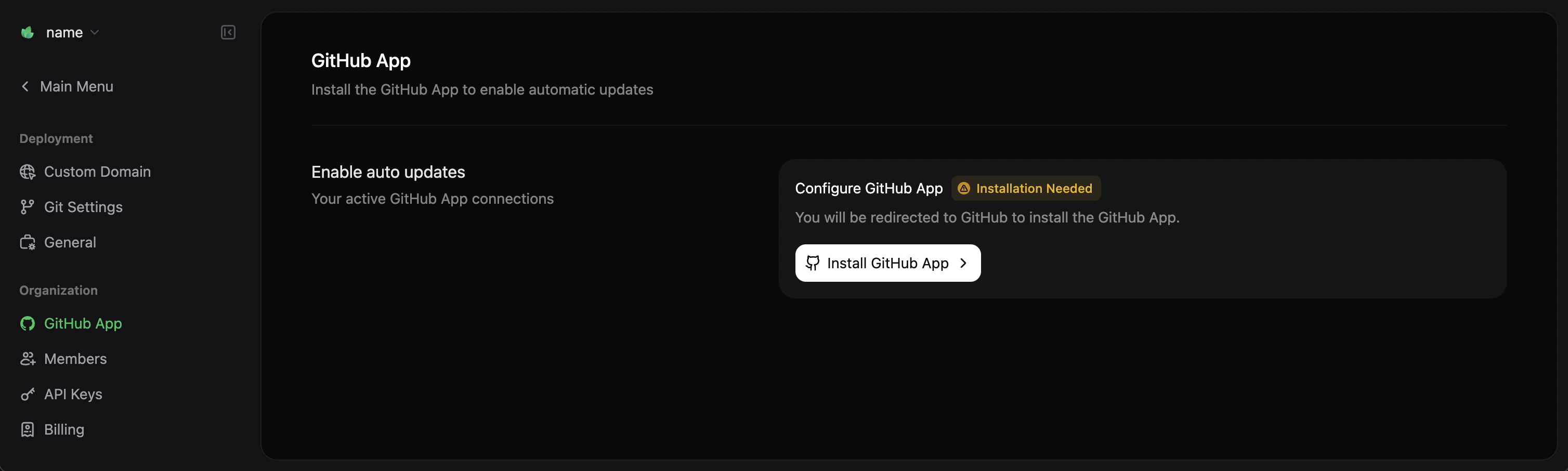 GitHub App Installation