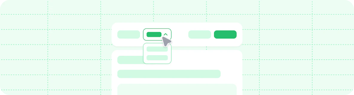 Decorative graphic of a version switcher.