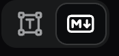 Mode toggle in the toolbar.