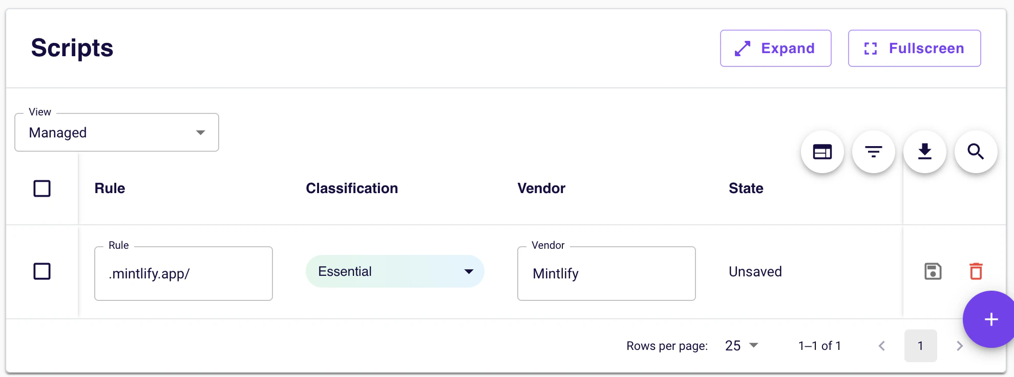 Règle gérée Osano