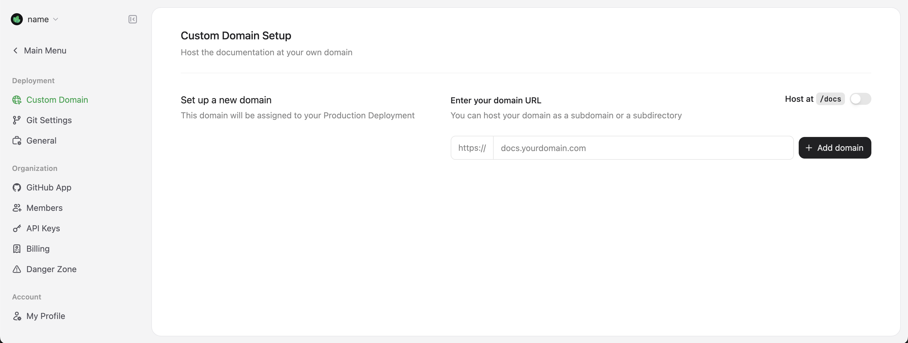 Domaine personnalisé