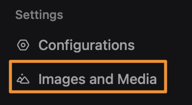 Gestionnaire de médias dans la barre latérale en mode sombre