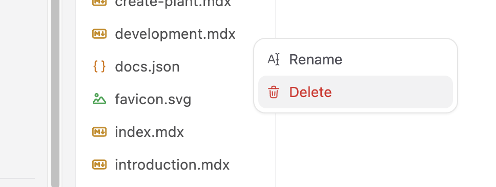 Delete page in the web editor.