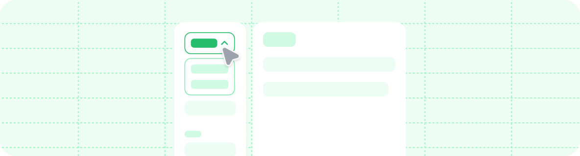 Decorative graphic of a dropdown navigation.