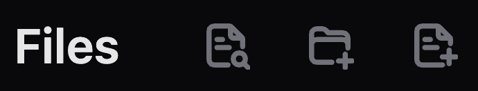 Files menu in the visual editor in dark mode