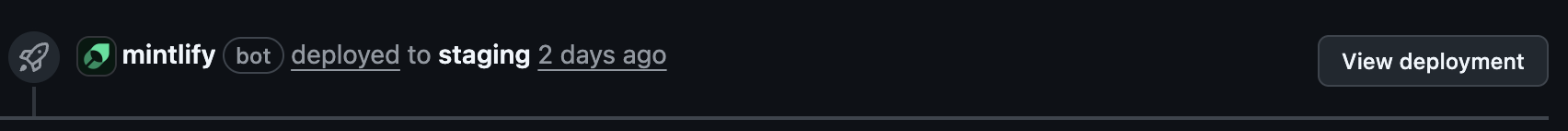 Link to view deployment in the pull request timeline