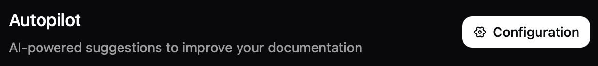 The autopilot configuration page in dark mode.