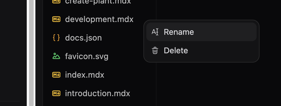 Rename page in the visual editor in dark mode.