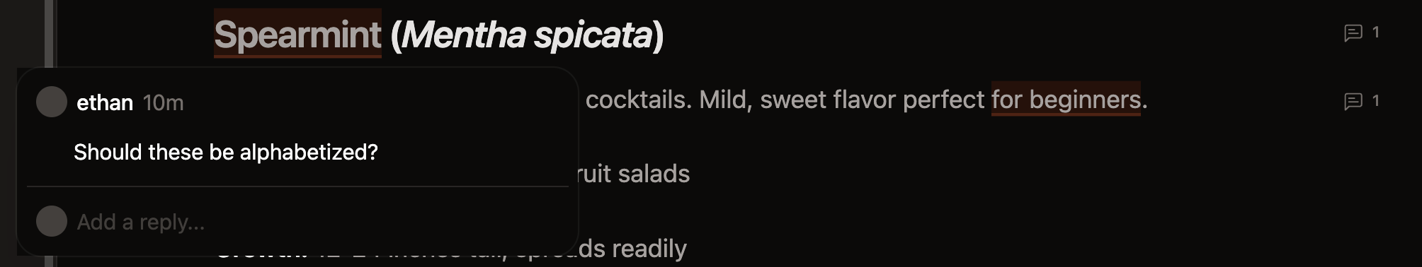 A comment thread opened in the web editor and two comment threads in the sidebar.