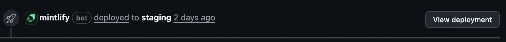 Link to view deployment in the pull request timeline