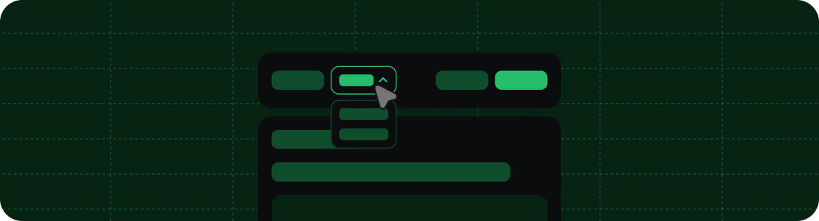 Decorative graphic of a version switcher.