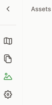 Assets manager selected in the editor sidebar menu.