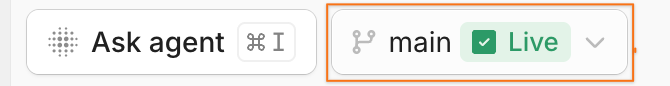 Branch name emphasized in the editor toolbar.