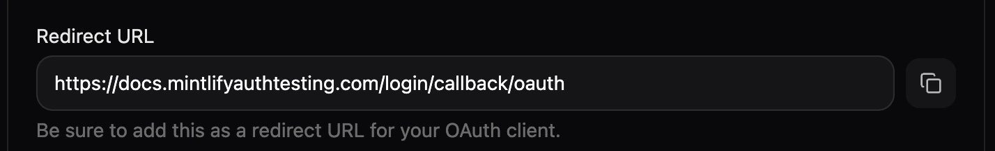 Mintlify redirect URL