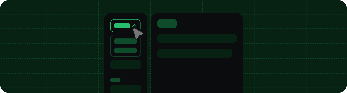 Decorative graphic of a dropdown navigation.