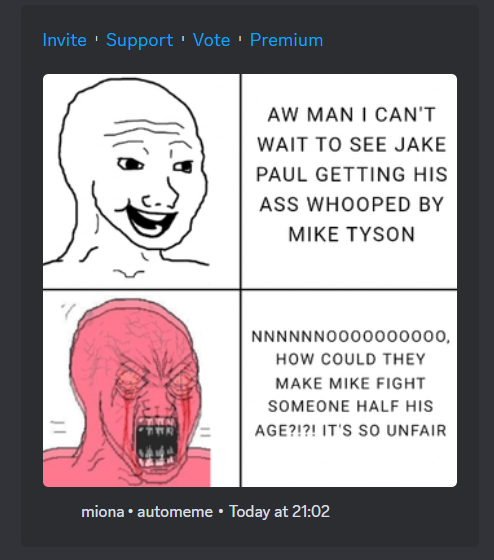 Example AutoMeme message