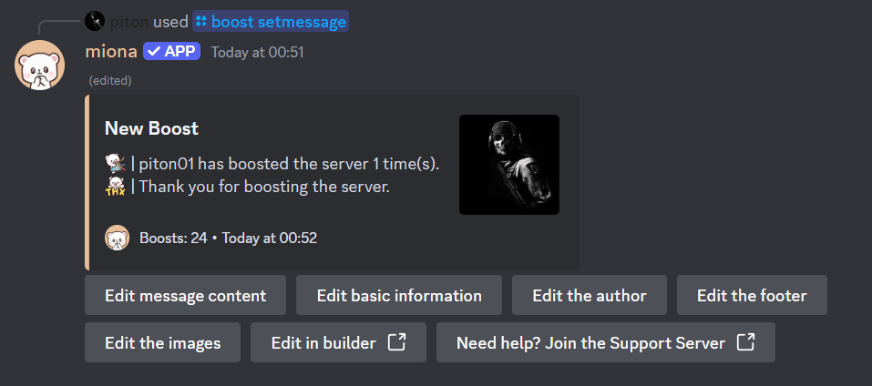 Boost Message Boost Messages - Miona Docs