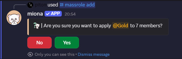 Mass Role Confirmation