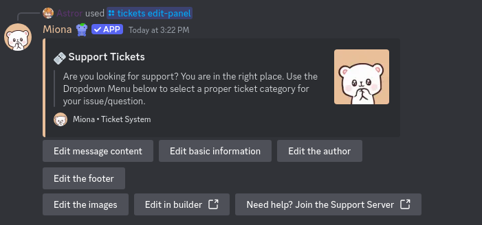 Creating a Panel - Miona Docs