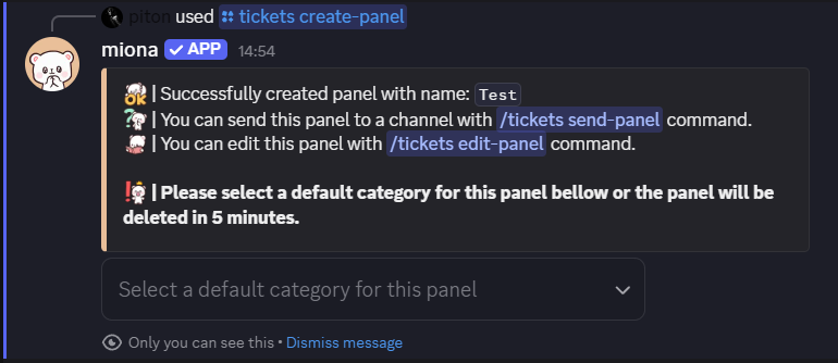 Example selecting default category