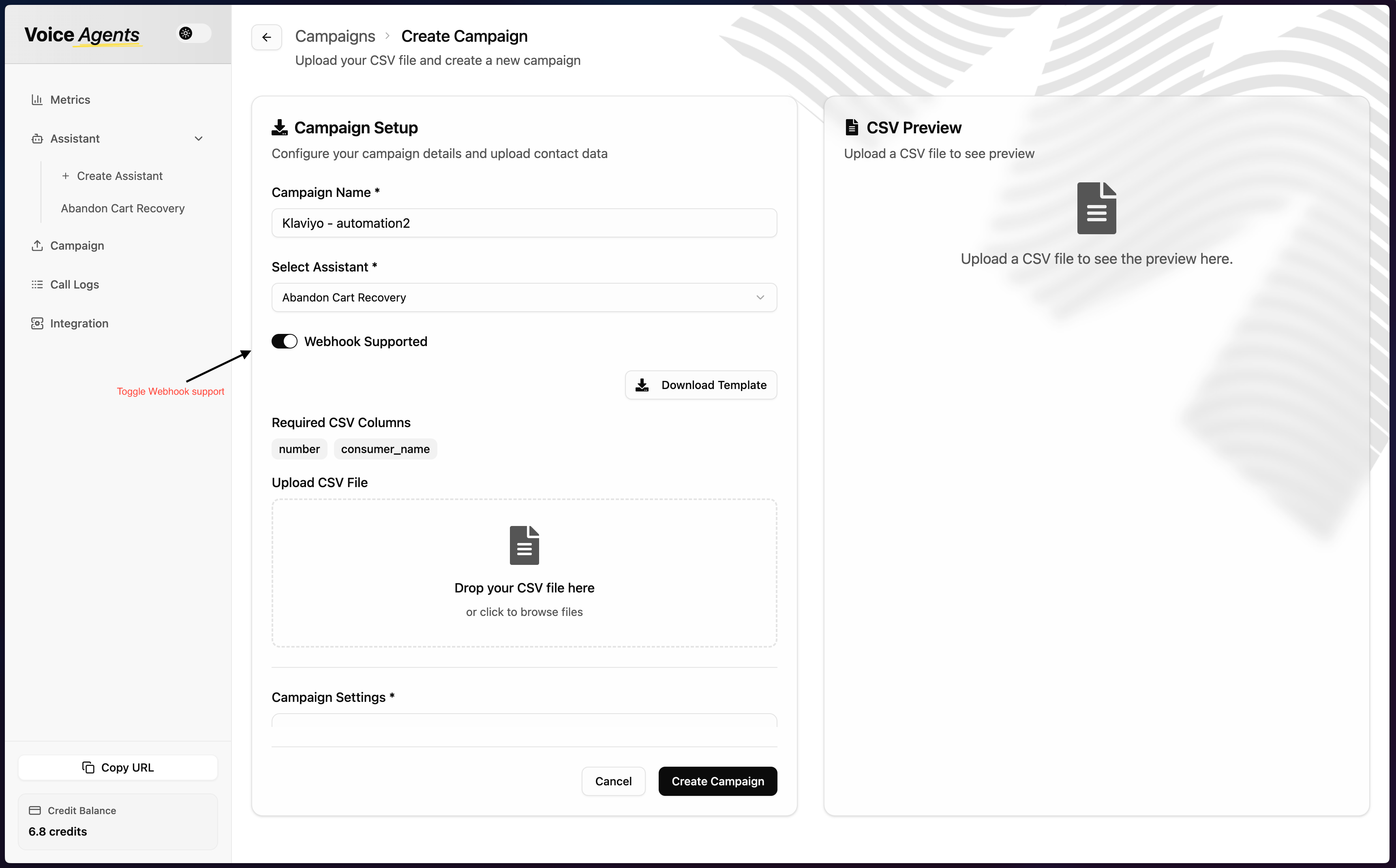 Enable webhook integration