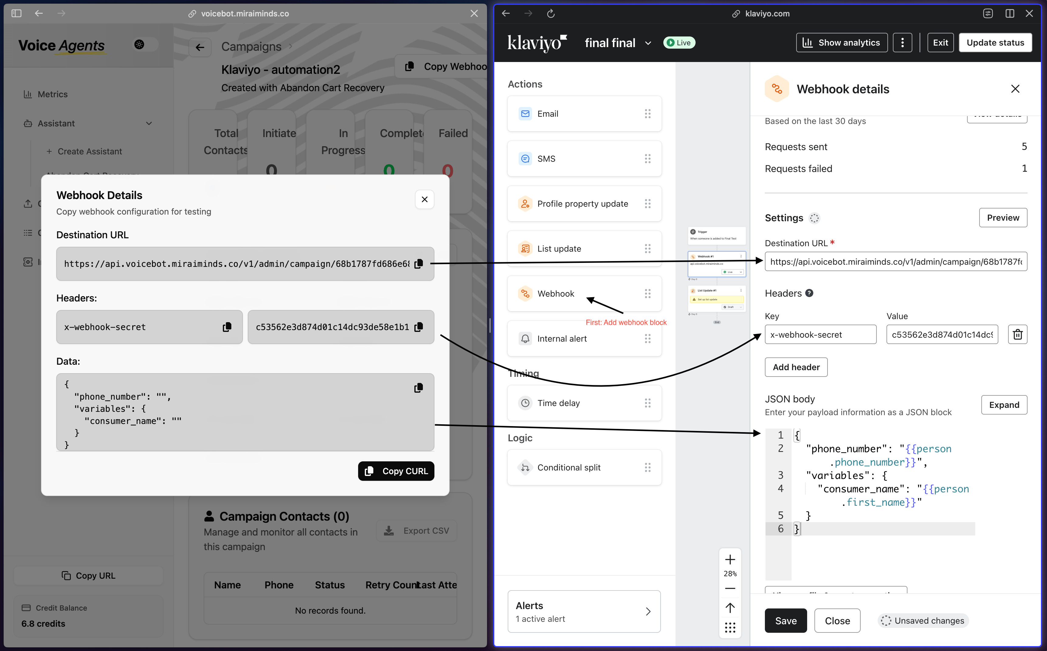 Setup webhook configuration