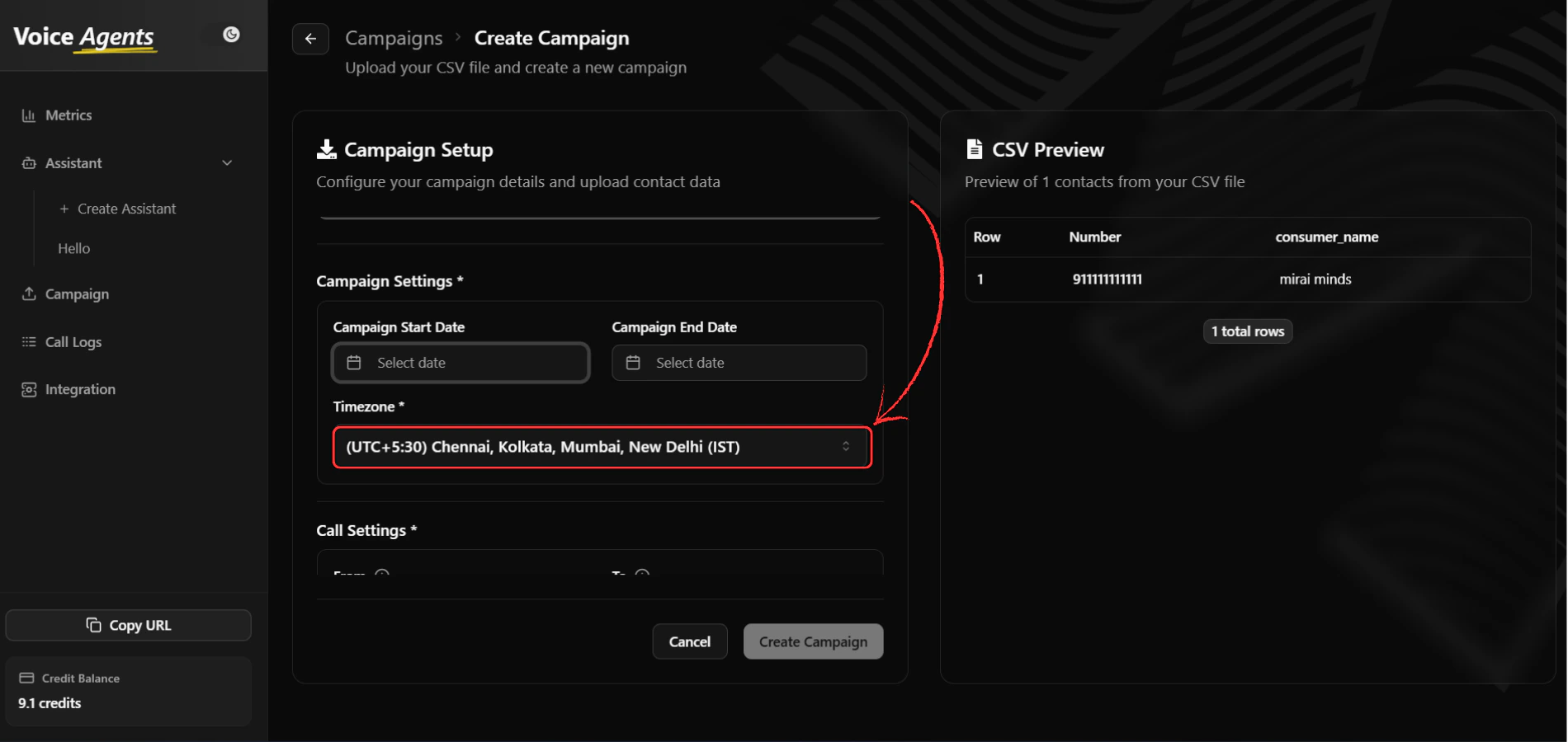 Timezone configuration