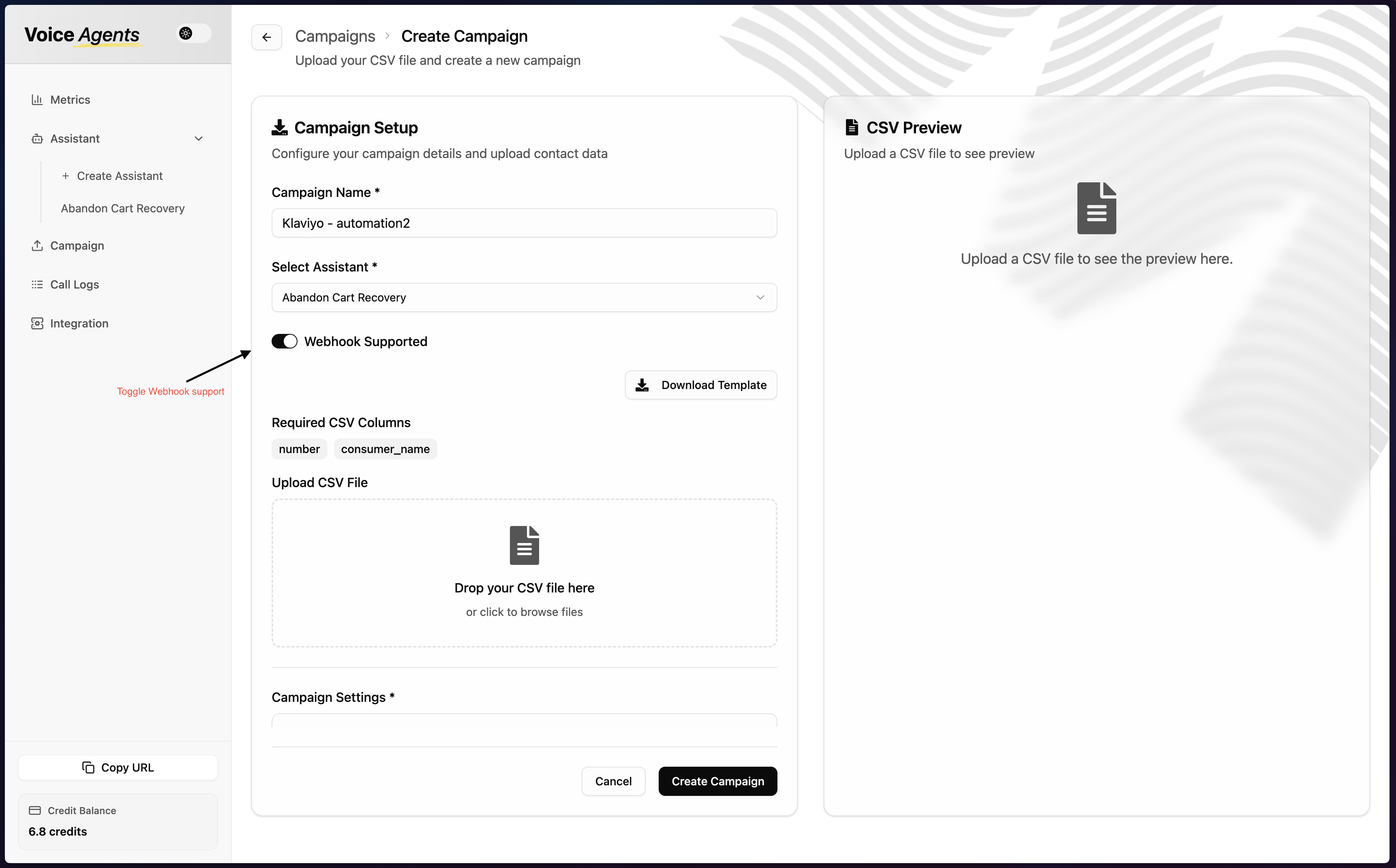 Enable webhook integration