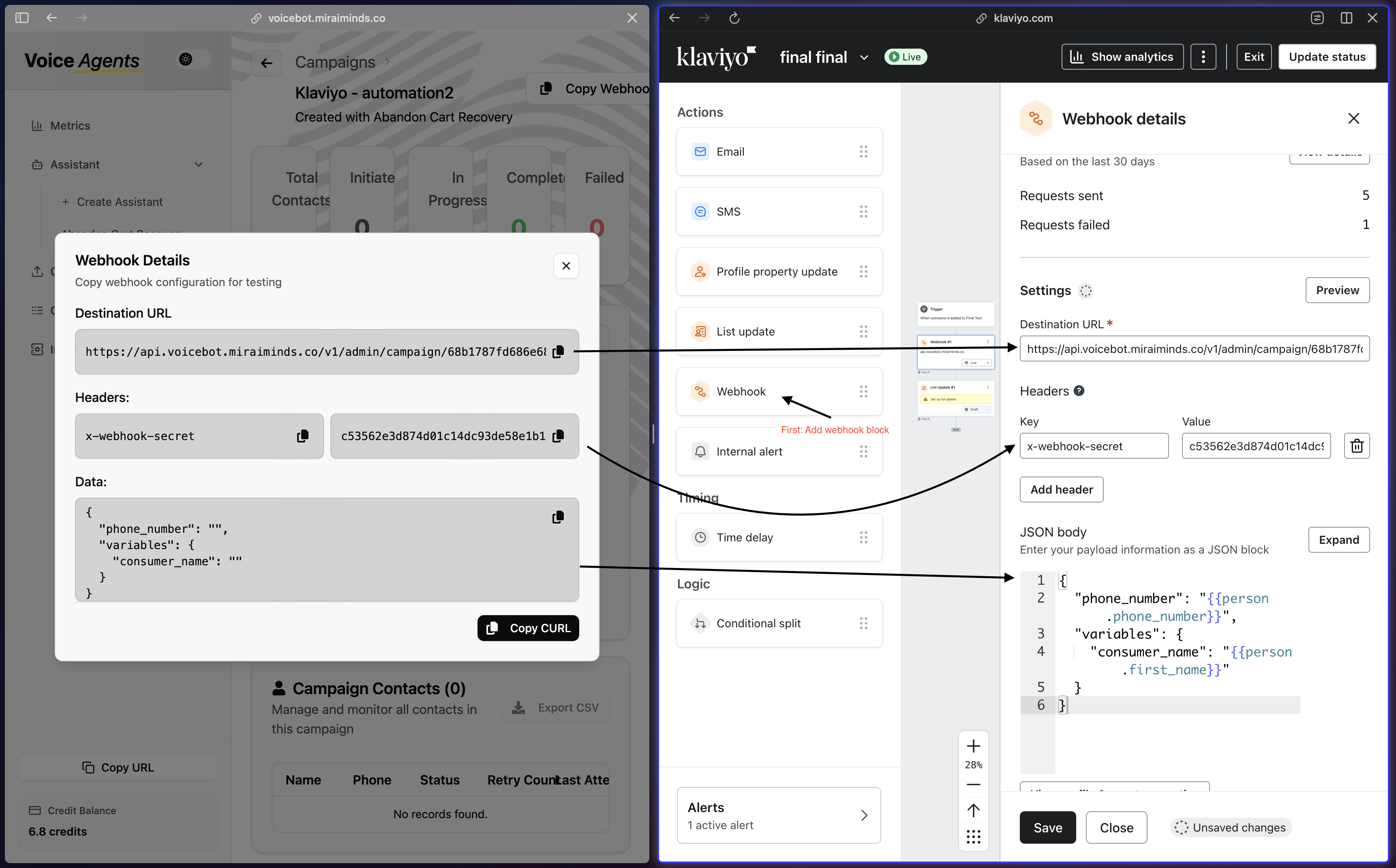 Setup webhook configuration