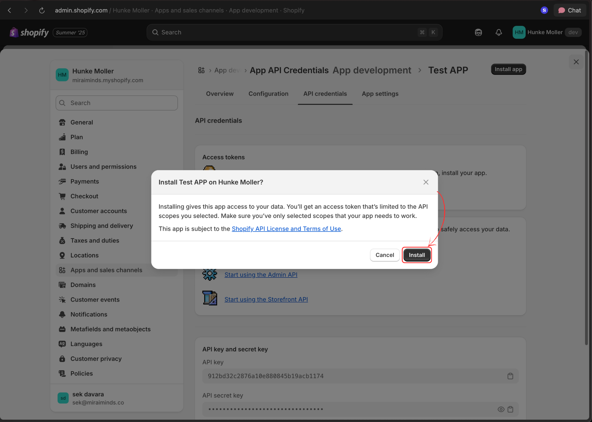 Install app confirmation