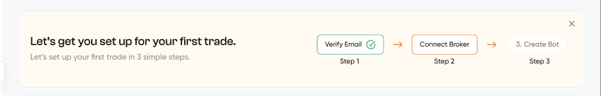 Onboarding steps banner