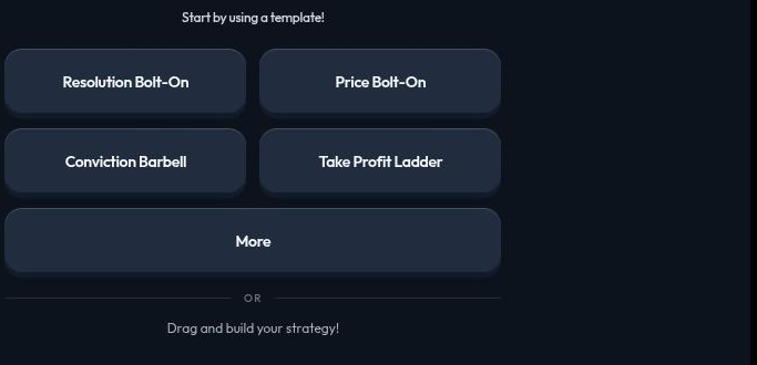 Start by using a template panel with four quick templates and a More button shown