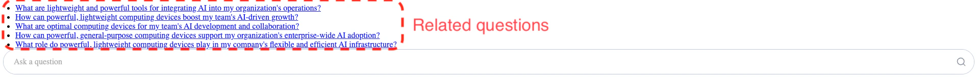 Explore module โ related questions panel